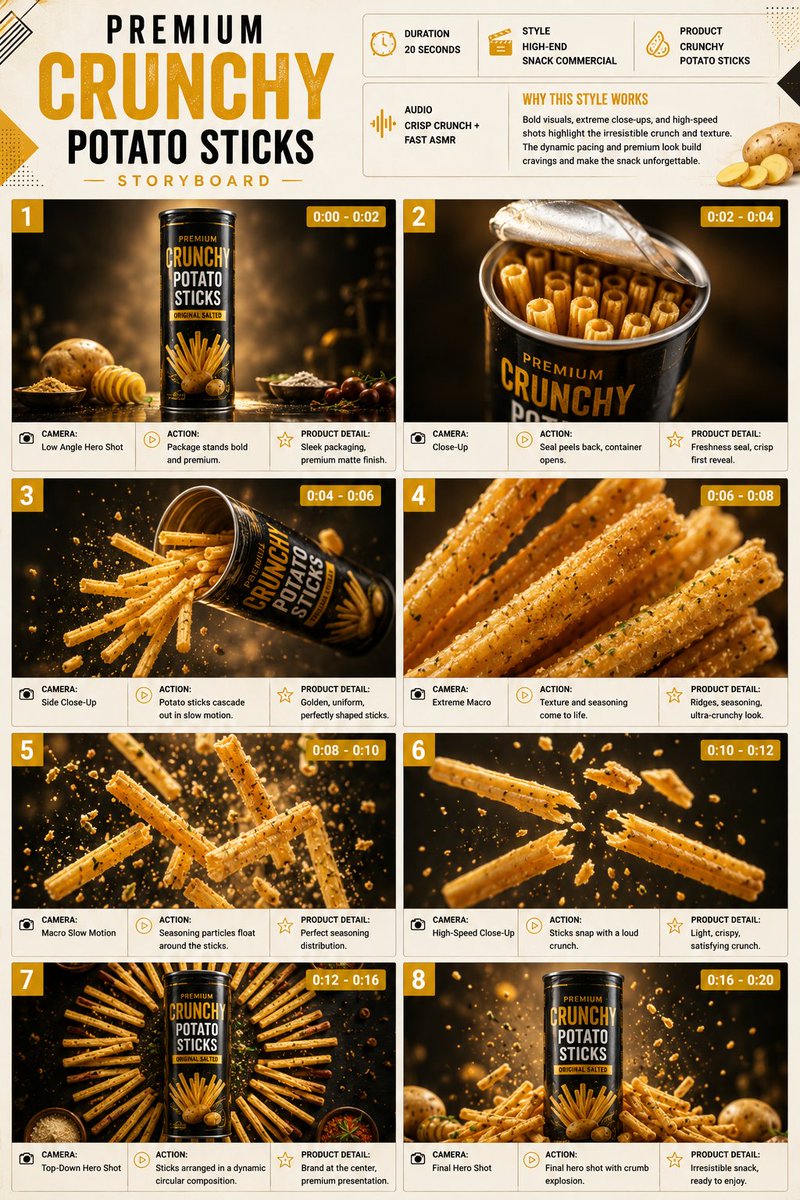 Potato Sticks Product Storyboard