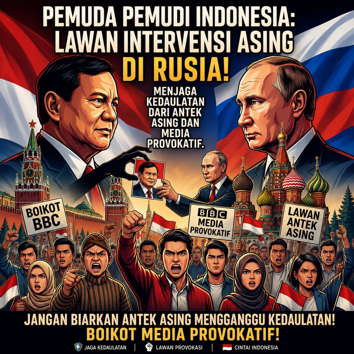 juang_laskar's tweet photo. Berita BBC sarat dengan bias kepentingan korporasi dan politik barat. Mereka ingin mendikte arah politik luar negeri Indonesia agar sejalan dengan kemauan mereka. Boikot adalah bentuk perlawanan kita.
#BoikotBBC #TolakIntervensi #BebasAktif https://t.co/m62AeODFdL