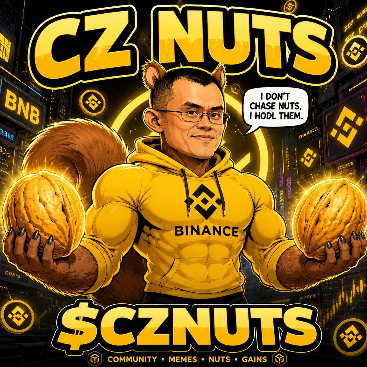 cz_nuts's tweet photo. CZ has BNB. We have nuts. 🥜

Buy: https://t.co/yx5a93g3LU

#CZ #BNB #CZNUTS https://t.co/snPld4k88a