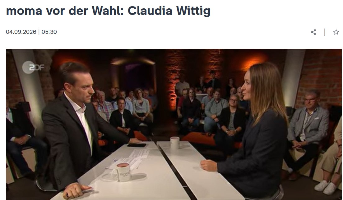 BSWbund's tweet photo. Starker Auftritt unserer Spitzenkandidatin in Sachsen-Anhalt @DrClaudiaWittig im ZDF-Morgenmagazin!

Zum Video: https://t.co/HtwPAIU5Bw #BSW @bsw_vg_lsa https://t.co/k2tVsOQCZl