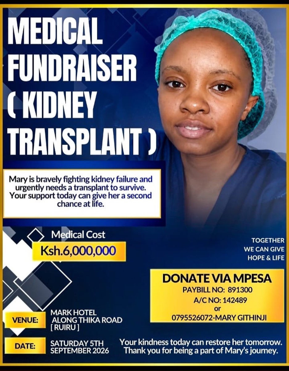 Nyambuscov_'s tweet photo. Hey guys let's keep coming through for @_marywanjiku She's fund raising for a kidney transplant and you guys have done an amazing job so far! Mbarikiwe 🙏🏾, Tomorrow there'll be a harambee for her kidney transplant and your presence would be appreciated or you can drop your support through the paybill below👇🏾 let's help her fight this, Thank you!