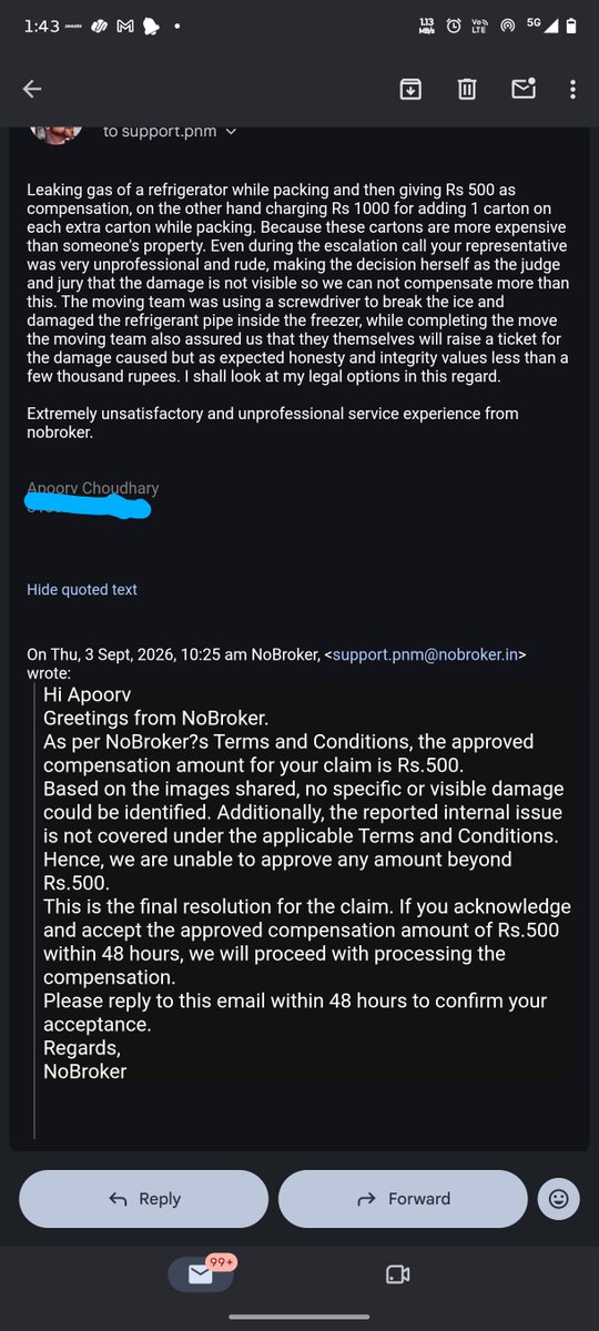 ap0rv's tweet photo. @nobrokercom @NoBrokerCare I'm supposed to show the leaked gas in picture. https://t.co/Qcy1NPbCHo