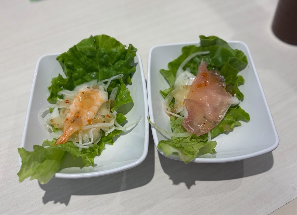 ma7aaa_'s tweet photo. ママとお昼に魚べい行くことになり！🐸ダルくて9⃣してきたᴗ ̫ ᴗ
カツオのたたきとエビフライは一貫ずつ✨
揚げ物もお米も9⃣できるのにいつまでもカショオなのなんでなの〜まあ大量の9⃣はできないんですけど🙂‍↕️ https://t.co/tKGDdEiVU0