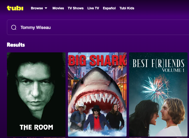 TommyWiseau's tweet photo. Today's Words... tubi, tubi, tubi, tubi, tubi https://t.co/Mmz1W8cPJw