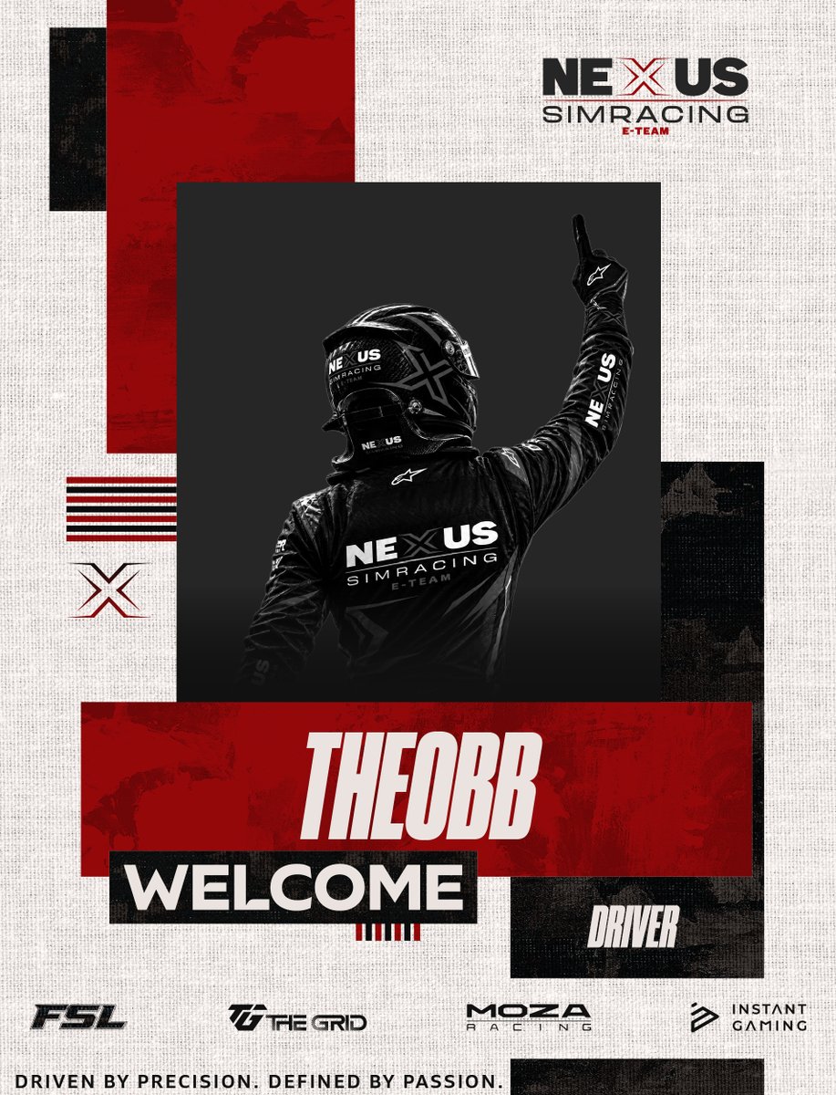 Nexus_SimRacing's tweet photo. …AND AWAY WE GO!
Academy lineup update: @theobbf1 is officially in! ✍️

Ready to learn, improve, and grow with the team – big things coming.🔝

Welcome to the Nexus family, Theo! https://t.co/A2gZZN7rkz