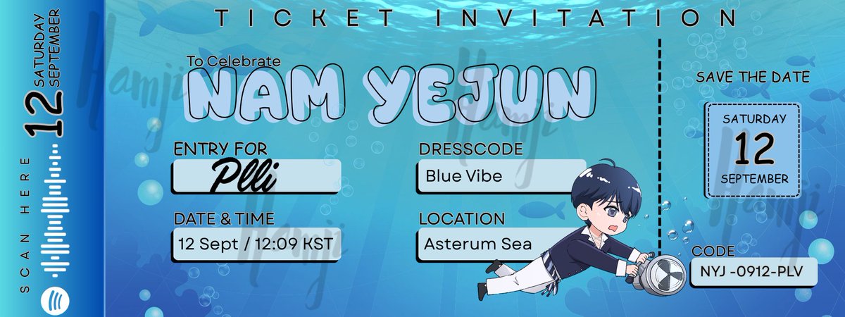 hamjiw27_'s tweet photo. 🐬Yejun’s Birthday Freebies🐬 🗓️ 12 September 2026  📍Yejun Mancing Mania (Vilo Gelato) by
@JagatPLLI

Nanti aku titip freebiesnyake
@hamznwa yaaa
Limited stok mmff  

Art Chibi Yejun by @noliplli 
#YEJUN #PLAVE #Happy_Yejun_day #PaguyubanMancing_YJ https://t.co/9IaKy9hezK