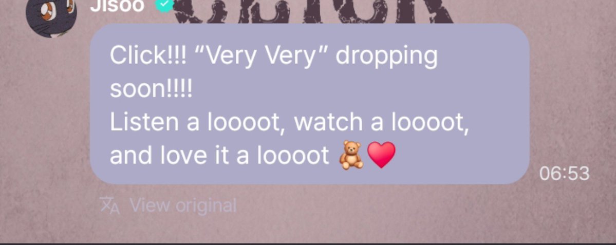 ffaeii_10's tweet photo. Jisoo: "كليك!!! أغنية "Very Very" قادمة قريباً جداً!!!!
استمعوا إليها كثيراً، وشاهدوها كثيراً، وأحبوها كثيراً 🧸❤️" https://t.co/y9xSRyCpbX