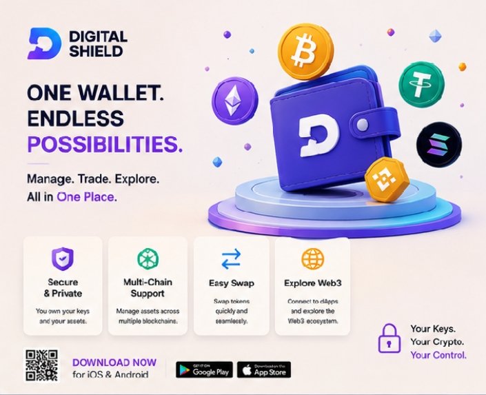 Jk24Team's tweet photo. Explore a new way to manage digital assets with Digital Shield APP. Enjoy a smooth Web3 wallet experience with convenient tools for asset management and decentralized exploration, all designed around user control. #DigitalShield #DigitalShieldWallet #CryptoWallet #Web3Wallet https://t.co/u8WOA1HiUJ