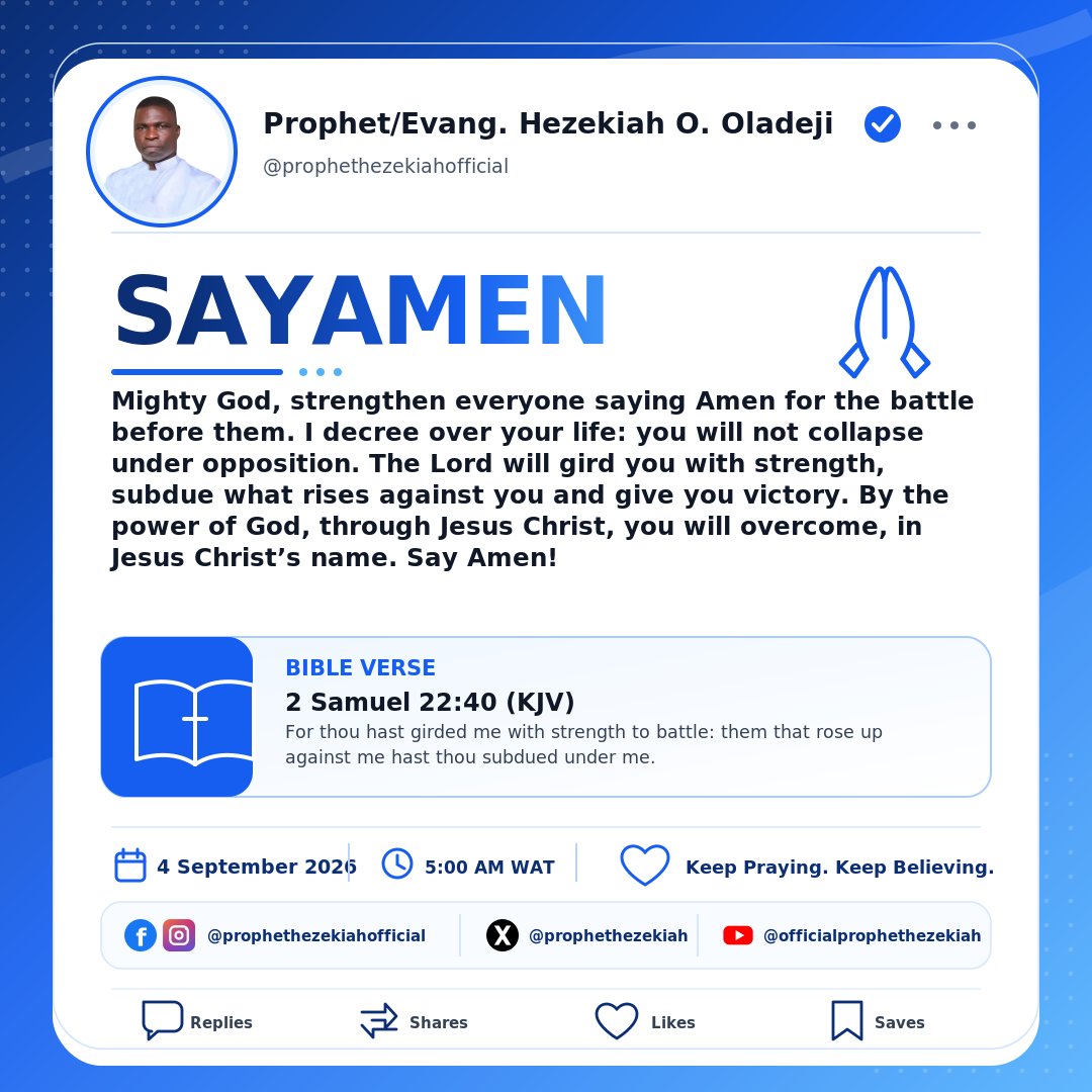 prophethezekiah's tweet photo. NOT EVERY VOICE DESERVES AUTHORITY OVER YOUR FUTURE.
False accusations and condemning words cannot overturn God's purpose.
#SAYAMEN #VictoryInChrist #NameOfJesus https://t.co/lmhpKXeeES