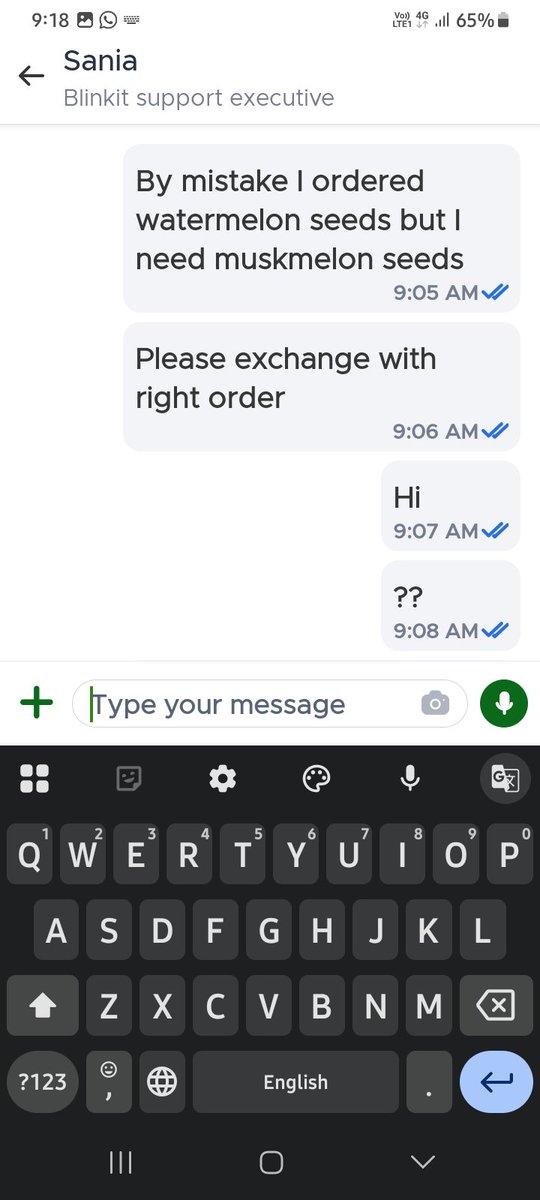 Arvindmishra83's tweet photo. By mistake I ordered watermelon seeds instead of muskmelon seeds on @letsblinkit. I am requesting @blinkitcares to exchange but they are not cooperating.
Human mistakes happen but this is very unprofessional behaviour of @letsblinkit with customer. https://t.co/0SZvaDm5jF