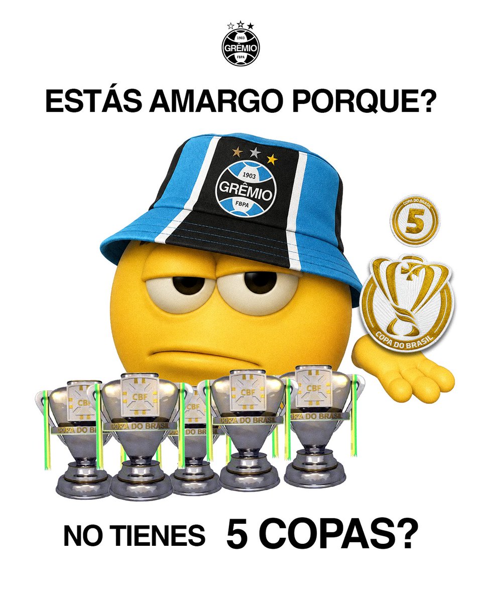 Gremio's tweet photo. BOA NOITE, TRICOLORES! 💤🇪🇪 Fiquem com o pack de memes da classificação! 

#Grenal454 #CopaDoBrasil2026 #OSulTemDono https://t.co/CskrGeMDuB
