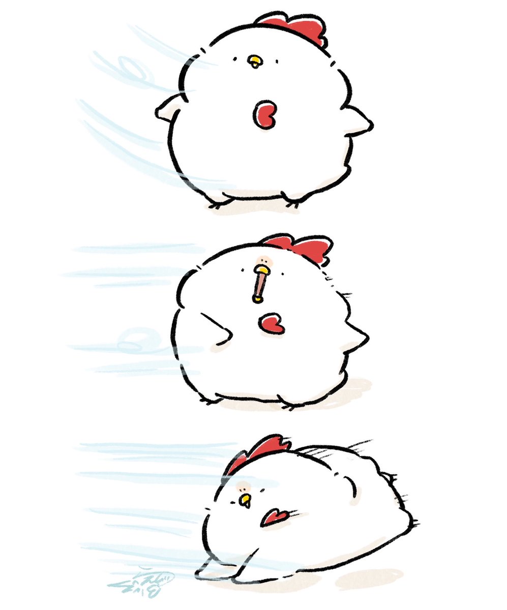 ebi_rakko's tweet photo. 風の強い日のトリ🐔🌪️
#ゆるいイラスト #にわとり https://t.co/7OraOywENH
