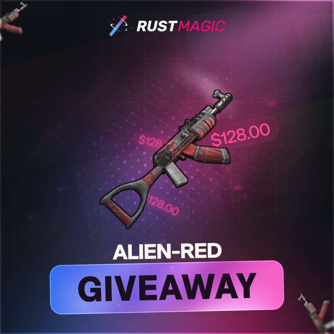 RustMagicCom's tweet photo. ALIEN RED ($128) GIVEAWAY!

To enter:
✅Follow @RustMagicCom 
✅RT &amp; Tag 1 Friend

Giveaway ends in 7 days - good luck. https://t.co/fHi5r1NjFz