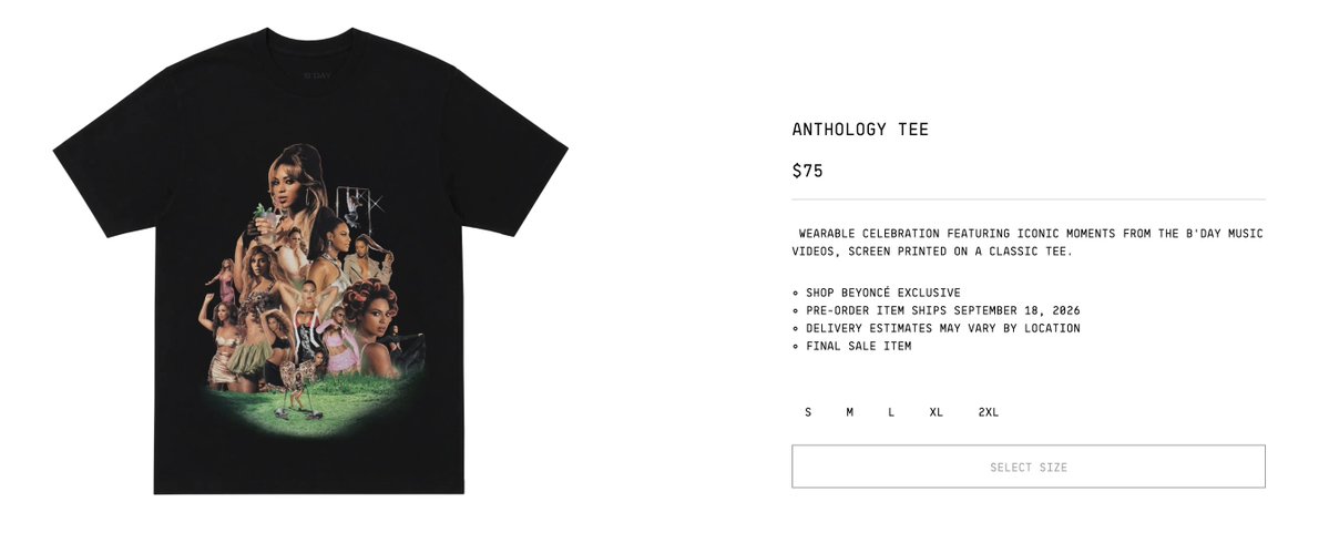 BeyLegion's tweet photo. B'DAY Anthology Tee 🐝🎸 

https://t.co/D2mBIRWpOu https://t.co/FI0XnscH67