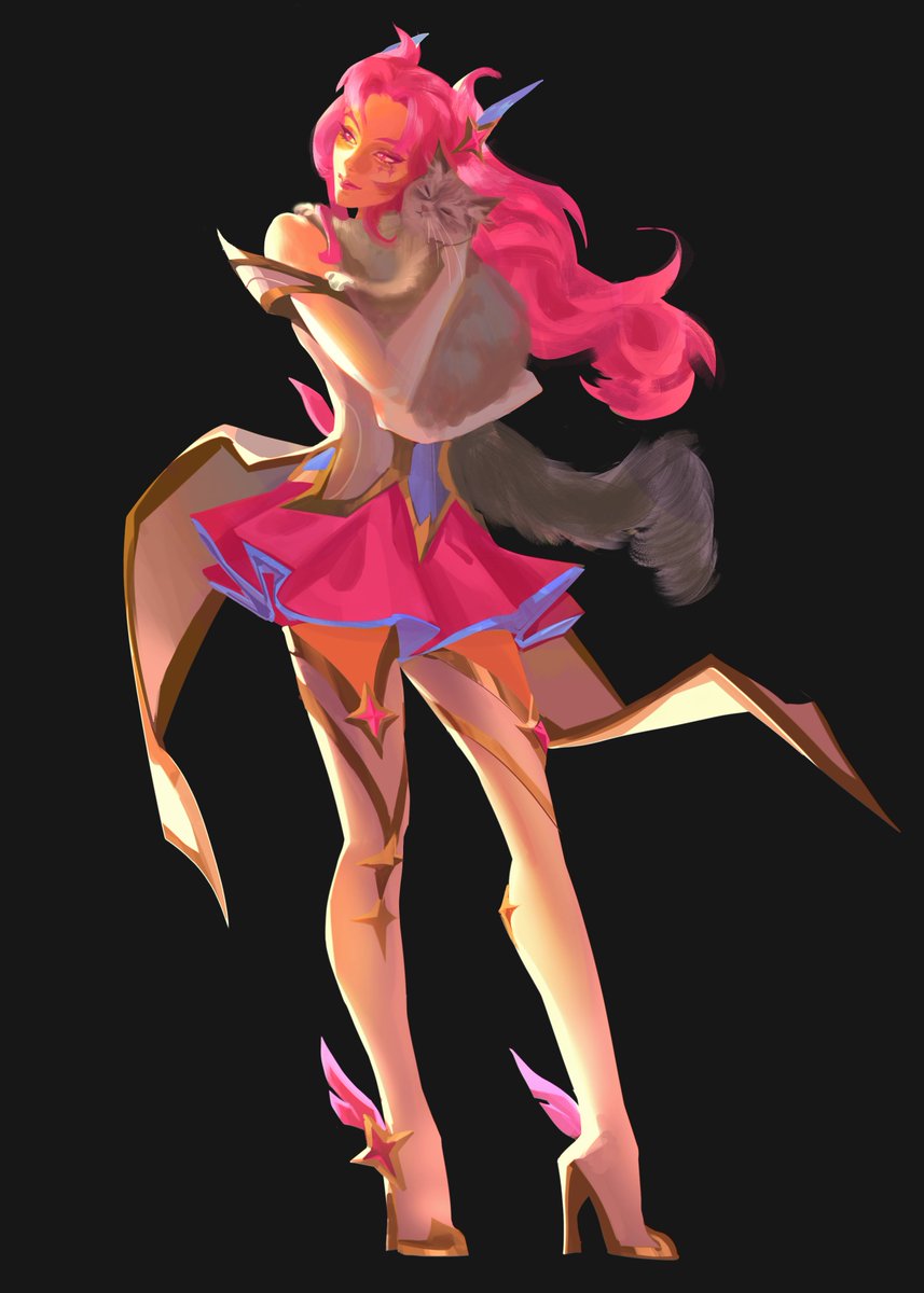 TheAnonM00se's tweet photo. Commission done for ZH of Star Guardian Kaisa and their cute cat Mimi! https://t.co/Z45jYWWRxe