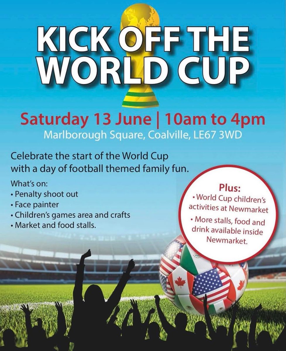 swan_eagle's tweet photo. Looking for weekend plans? Saturday: World Cup Kick Off at Newmarket, Coalville, with family fun, activities, stalls, food and community spirit. Sunday: The Sunday Sanctuary returns for connection, relaxation and local support. Will I see you there? https://t.co/Yw8DRWwprT