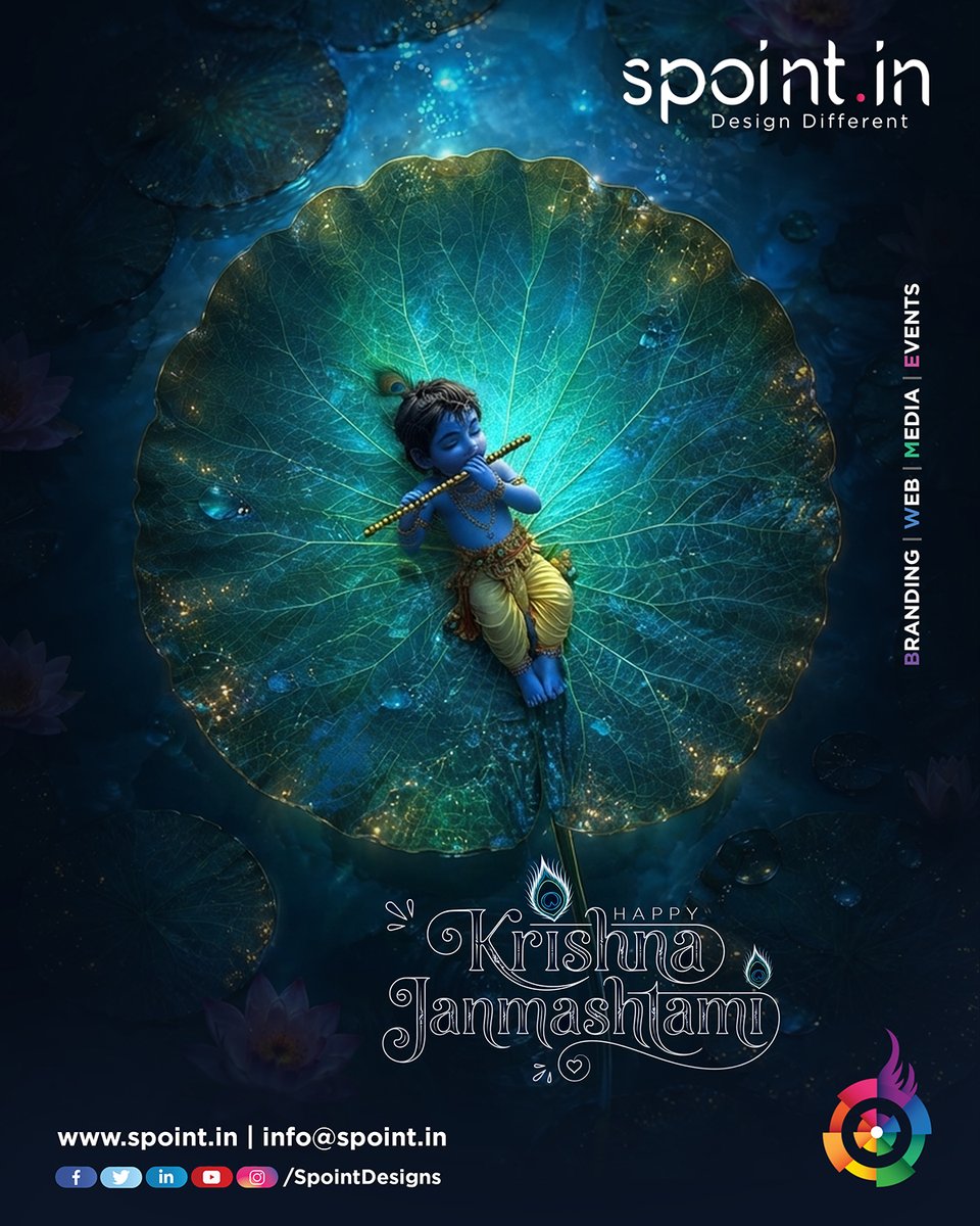 SpointDesigns's tweet photo. May Lord Krishna fill your life with love, peace, happiness &amp; prosperity. 💙✨
Wishing you and your family a Happy Krishna Janmashtami! 🦚

Design with devotion. Celebrate with joy.

#HappyKrishnaJanmashtami #KrishnaJanmashtami  #CreativeDesign #ChennaiAgency #Spoint https://t.co/chJGpQFH1K