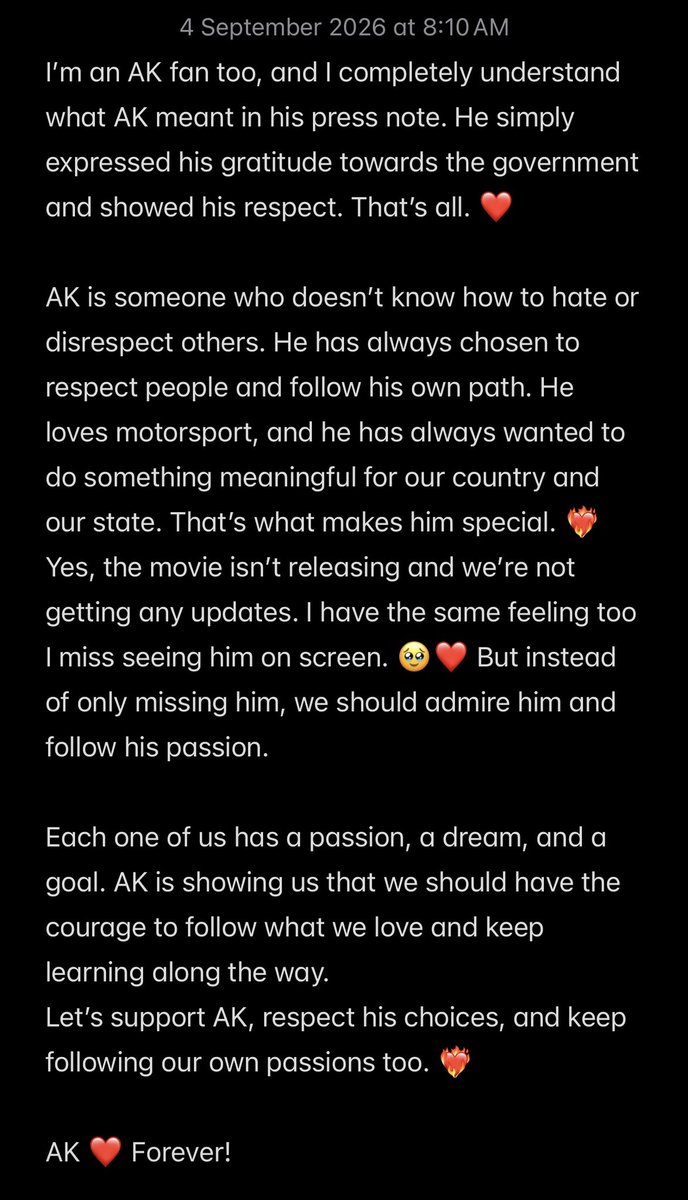 Ajees96's tweet photo. Ak Forever #LoyalFan #Ajithkumar #AjithkumarRacing @arianoarun @nobody_offl @Akracingoffl @SureshChandraa #Ak @AjithRedAnt https://t.co/psxD2JXlAo