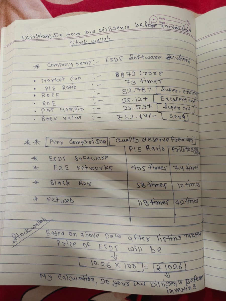 Stockwallah0123's tweet photo. ESDS Software Solution 💻 🔥💎💛:- core portfolio stock 💵💲💚

ESDS WILL BE NEXT NETWEB 🚀

My notes 👇

Co. is interesting because it is not just a normal IT-services company. It is positioned at the intersection of 👇 

Data Centres + Cloud + AI/GPU + Cybersecurity + Digital Sovereignty.

So the investment story isn't simply:

Data centre company ❌

It is increasingly:

Data Centre → Cloud → GPU → AI → Cybersecurity ✅

AI + Sovereign Cloud + Data Centres 🔥🥇

ESDS is building an Indian technology infrastructure ecosystem where organisations can keep critical workloads and data on Indian infrastructure under Indian regulatory jurisdiction. The company currently operates multiple Tier-III data centres and is expanding its footprint.

🔥 6 major strengths

1. 🏢 Data-centre infrastructure

Tier-III data-centre network
Cloud, colocation, managed infrastructure and disaster recovery
Exposure to India's growing data-centre demand.

2. ☁️ Indigenous/Sovereign Cloud — BIG speciality
ESDS is positioning itself as an Indian alternative for organisations that need data residency, regulatory compliance and control over critical workloads.

3. 🤖 AI + GPU opportunity
This is probably the most exciting growth angle.

ESDS has entered GPU-as-a-Service and AI infrastructure, including large GPU clusters/SuperPOD infrastructure. Its platform is designed to support AI/ML workloads.

4. 🛡️ Cybersecurity
ESDS is developing an integrated security ecosystem including SIEM, PAM, database activity monitoring and managed security services.

5. 🧠 Proprietary AI software
The company has launched its SWARAJ product ecosystem, including:

SWARAJ Cloud
SWARAJ Bodhi — AIOps
SWARAJ Garuda — application performance/observability
SWARAJ Jatayoo — database activity monitoring
SWARAJ Nandi — privileged access management
SWARAJ Hansa — SIEM/security

That gives ESDS an additional software/platform layer on top of its physical infrastructure.

6. 🏦 Strong exposure to BFSI + Government
This is strategically important because banks, government departments and other regulated organisations have stringent requirements around security, compliance, availability and data residency. ESDS serves government/PSUs, BFSI and enterprises.

💎💎💎💎💎💎💎💎💎💎

Why I find the ESDS story interesting

Think of the business like this:

India's digitisation
↓
More data
↓
More cloud usage
↓
More data centres
↓
More AI workloads
↓
Huge GPU requirement
↓
More cybersecurity
↓
ESDS potentially participates in several layers of the same megatrend.

In one sentence: 👇 

🔥 ESDS's biggest speciality is that it is trying to become an Indian end-to-end digital infrastructure player combining sovereign cloud + data centres + AI/GPU infrastructure + cybersecurity, rather than remaining a conventional IT-services company.

⚠️ One important caution

The story is attractive, but don't look at it as a guaranteed multibagger. ESDS has customer concentration, with its largest customers contributing a meaningful portion of revenue, and data-centre/AI infrastructure requires substantial capital expenditure. GPU, memory and cooling costs are also risks.