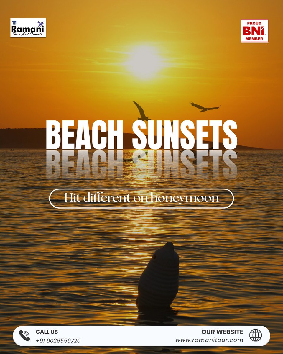 MOLEZULE's tweet photo. Golden sunsets, endless beaches, and unforgettable moments with the one you love. Make your honeymoon truly magical with Ramani Tour &amp; Travels. Book your dream escape today. https://t.co/OSKYKtZmTf