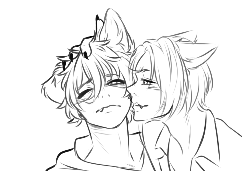 PearsFace1's tweet photo. wiiiip!! (before y’all get any ideas, he’s just stroking his head, Nagi is just being dramatic haha😒) https://t.co/ua2EV0i9M8
