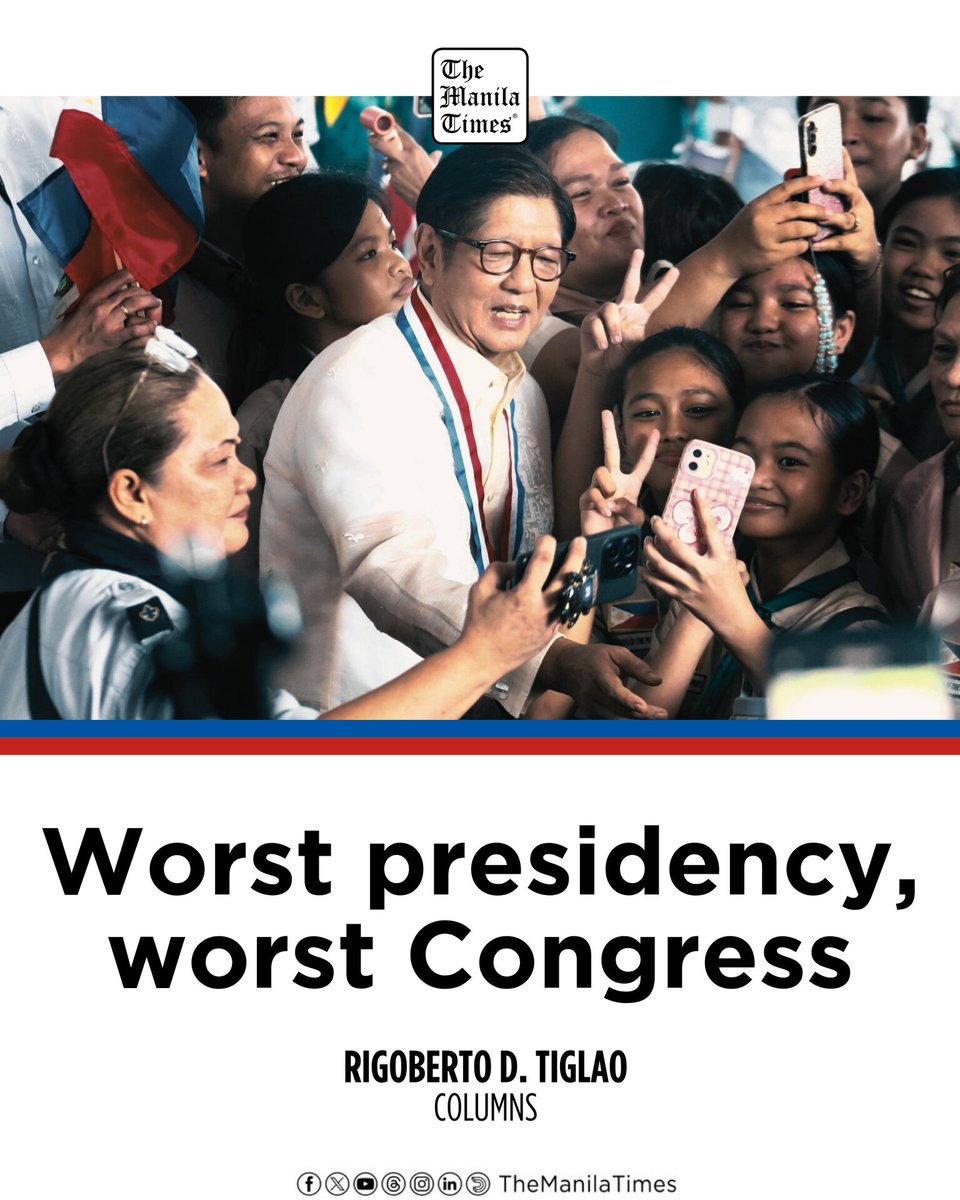 TheManilaTimes's tweet photo. Worst presidency, worst Congress
By Rigoberto D. Tiglao
Read more: https://t.co/BNGxDvt1Nn https://t.co/zffEaJZc0c