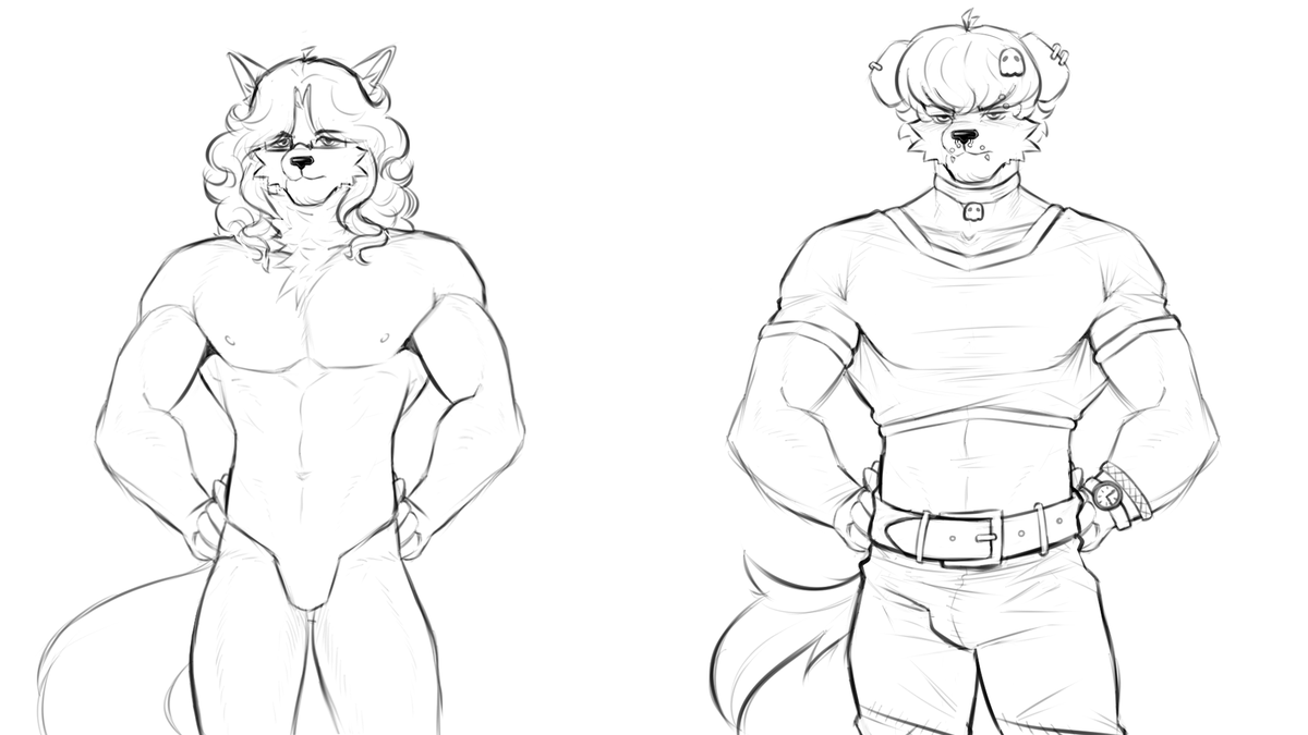 sashaxwor's tweet photo. it is a canon event for every furry\bara artist once in a while to try to make a visual novel
finally it's my turn to try ( i can't even make a proper comic (well in my defense im not doing ts alone, my friend helps me))
there are some WIPs: https://t.co/3nwfIh2esa