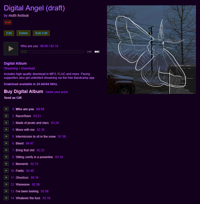 mothfestival's tweet photo. my 5th album "Digital Angel" is coming soon on the 13th this month >v<
REALMOTHSHIT COMING SOON!!! https://t.co/v9jC2ZCebG