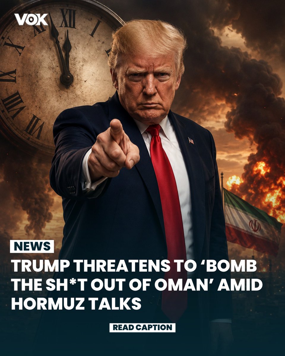 jimenezeddie's tweet photo. Trump reportedly threatened to bomb Oman if it obstructs US efforts to secure a peace deal with Iran, escalating tensions over control of the vital Strait of Hormuz. https://t.co/FPueung5oV