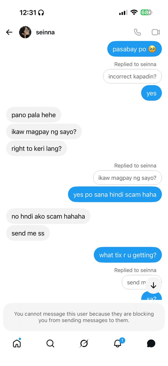 yushiive's tweet photo. 🚨SCAMMER🚨
Rzia Mae Salipada https://t.co/OO43BmFG9w