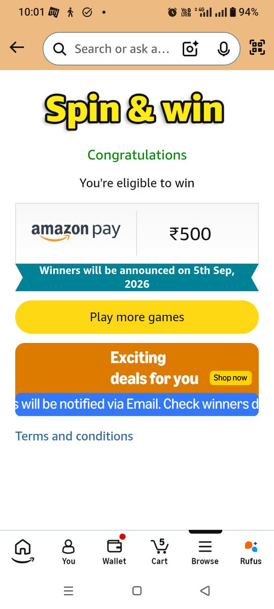 AmitKumar606147's tweet photo. #amazonspinandwin https://t.co/gH1xDUkYba