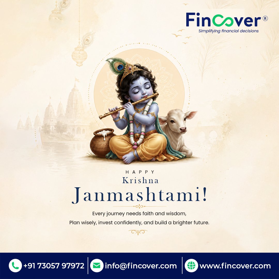 fincover's tweet photo. HAPPY KRISHNA JANMASHTAMI ! 🦚💙
May the blessings of Lord Krishna guide you with wisdom, faith, and prosperity.
Plan wisely, Invest confidently, Build a brighter financial future.
#HappyJanmashtami #KrishnaBlessings
#SmartInvesting #KrishnaJanmashtami https://t.co/KN9Nb9nlDs