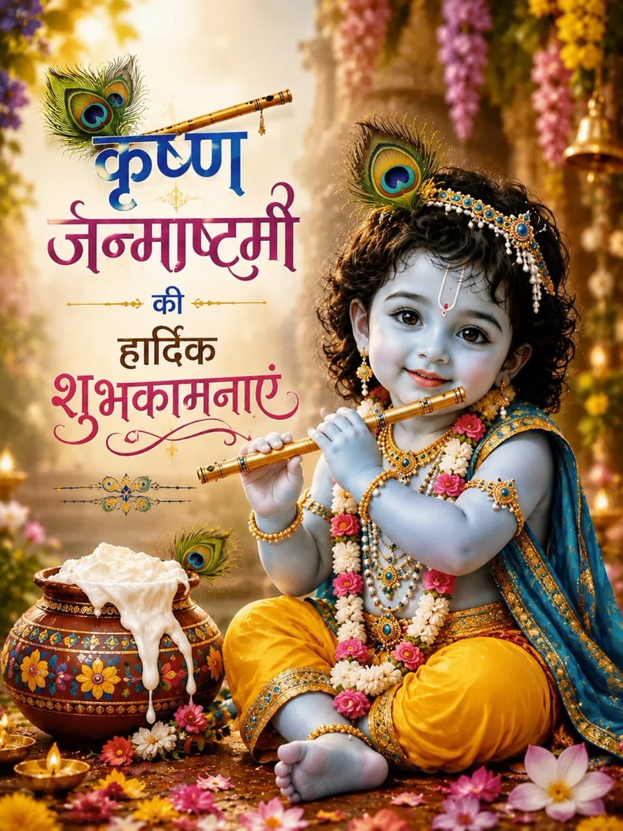 IamSPM2425's tweet photo. Heartfelt wishes for Shri Krishna Janmashtami! 🙏

May Lord Shri Krishna bring happiness, prosperity, good health, and immense joy into your life. May Kanha's blessings always be upon you and your entire family.

Jai Shri Krishna 💐🙏🏻
#Janmashtami https://t.co/BDfVS5U565