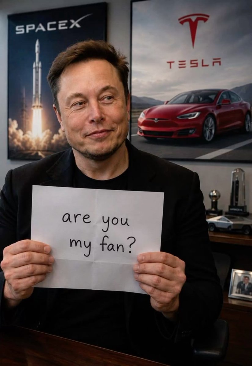FanMuskCentral's tweet photo. Be honest 👀 
 Are you a real fan? 👇

A. Yes ❤️
B. Big fan 🚀
C.  Of course 😎

Pick one.👇 https://t.co/qFp44h8ggJ