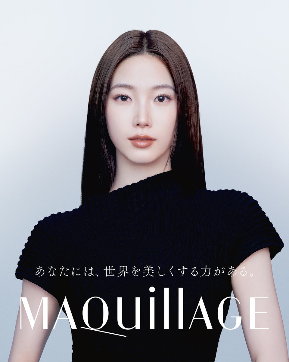 maquillage_jp's tweet photo. 「あなたには、世界を美しくする力がある。」​

新ミューズにKAZUHAさん（LE SSERAFIM）、​
穂志もえかさん、八木莉可子さんを迎え、​
前進を続ける3人とともに、​
踏み出す人の美しさを応援します。