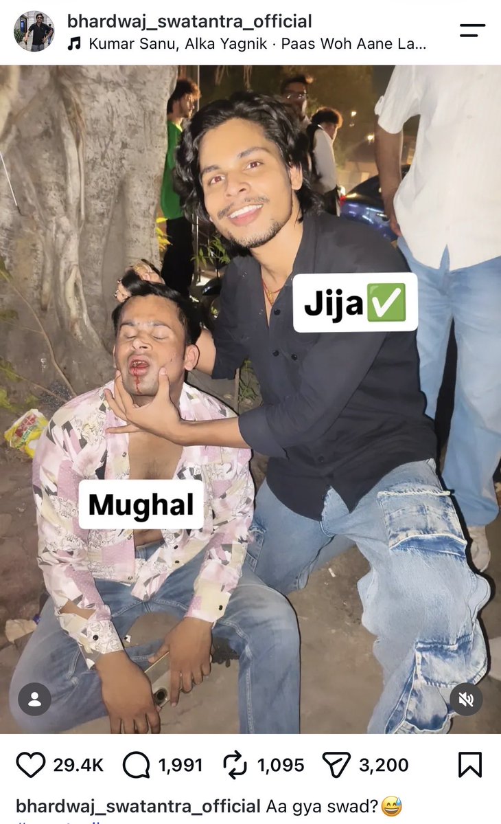 LalchandSiddh01's tweet photo. This post was uploaded from Swatantra Bhardwaj's own Instagram account, but no action has been taken on this either.

And he has admitted to attacking Nishu's father on camera multiple times, and that too with pride.
Instead, you yourself are trying to defend him like big politicians; what other proof does the police need?