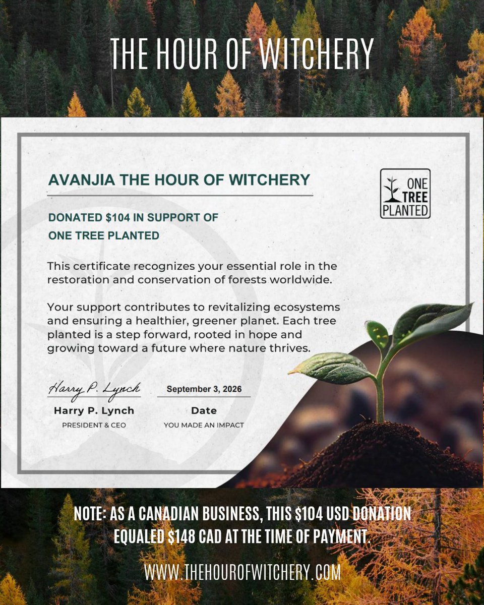 hourofwitchery's tweet photo. For August, I donated $148 (CAD) to One Tree Planted, funding the planting of 104 trees in support of global reforestation. 🖤

Thank you for supporting my business and helping give back to the Earth 🌲

Together, we’re making a difference.

https://t.co/bGC3aUanYv https://t.co/7lZdAY2cT9
