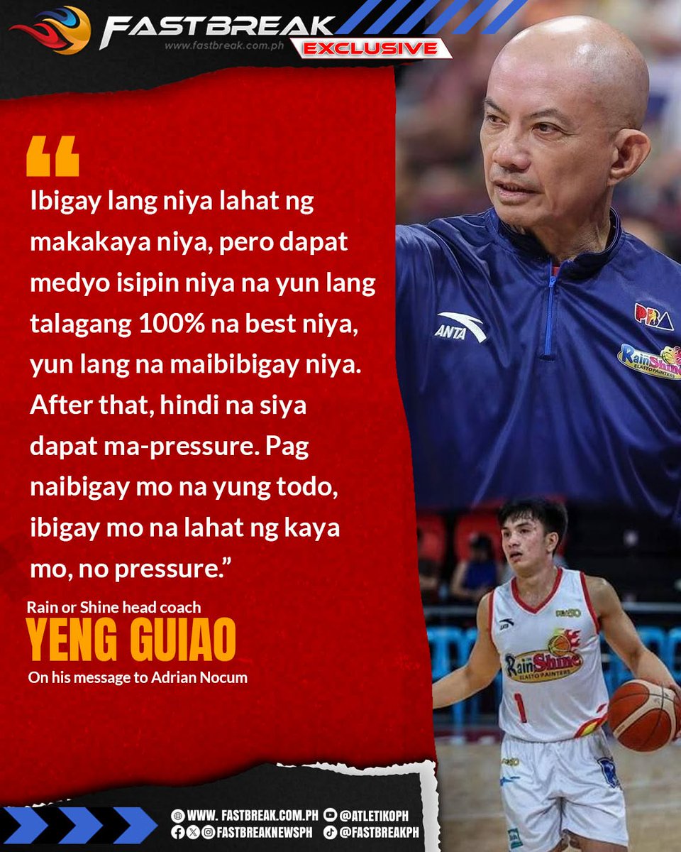 fastbreaknewsph's tweet photo. Yeng Guiao tells Adrian Nocum to give his 100 percent for Gilas Pilipinas and play without pressure after earning his national team opportunity. l Via Zeus Valdez

#FastBreak #GilasPilipinas #AdrianNocum https://t.co/w2u9r7aatf