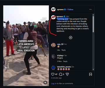 0XENTIAL's tweet photo. "Farming Aura' has turned into one of the biggest trends amongst genZ??

People are taking it EXTREMELY SERIOUSLY 

So many memes going to come out of htis

We should send an Aura Coin

https://t.co/Qg2rcUHkXo https://t.co/cVlnVVXDjx