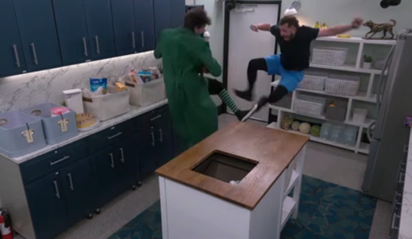 rbbq's tweet photo. Devens and Drew celebrating Barrett's HoH win. "If there's only two people safe in this house, it's you and me". #BB28 https://t.co/D5AS3k6xls