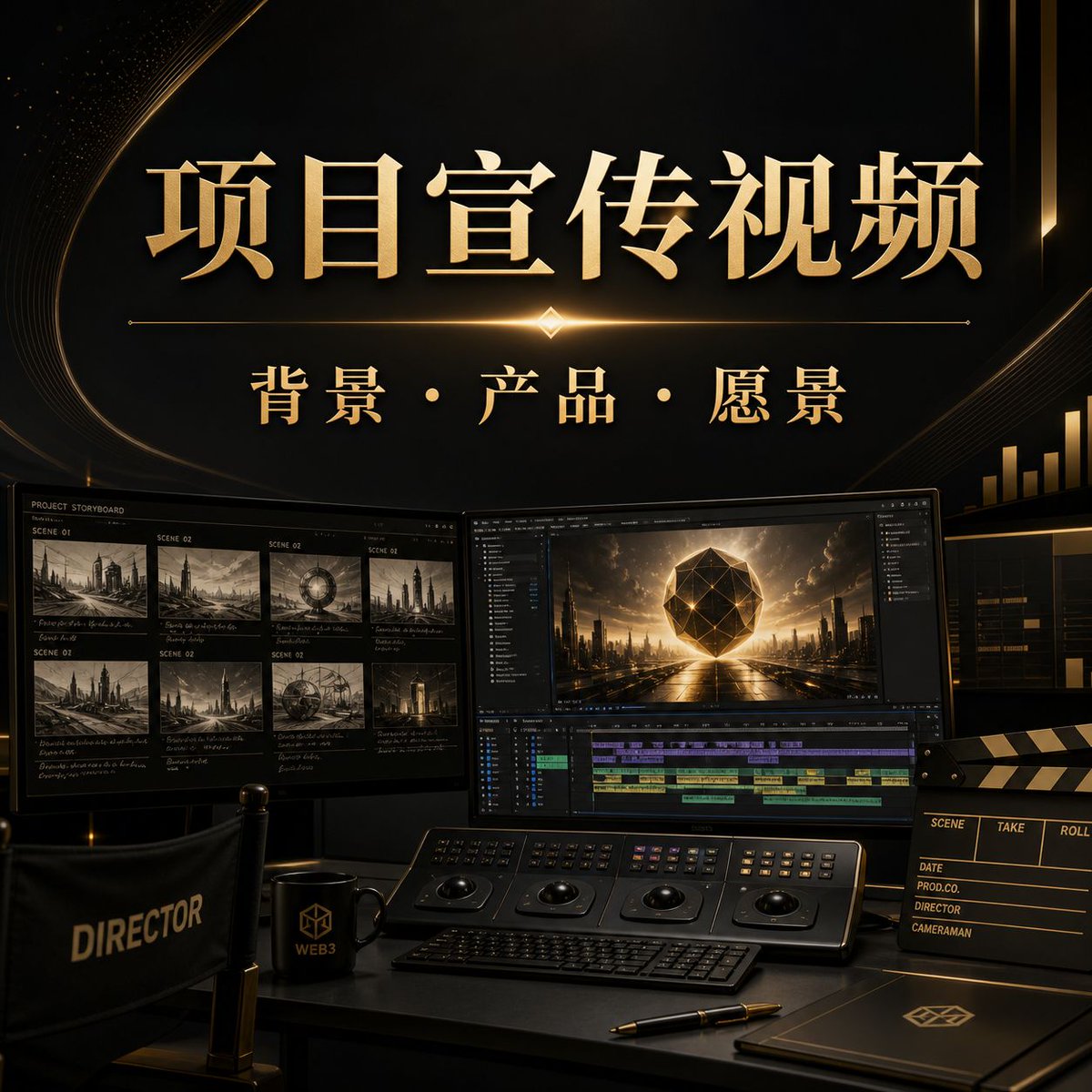 Wbe3Jason's tweet photo. 项目宣传视频要在有限时间里讲清背景、产品与愿景。我们提供脚本梳理、视觉包装与成片制作，适用于官网、社媒和活动展示。 #VideoProduction #Web3Marketing #BrandContent https://t.co/IB3X99rzFx