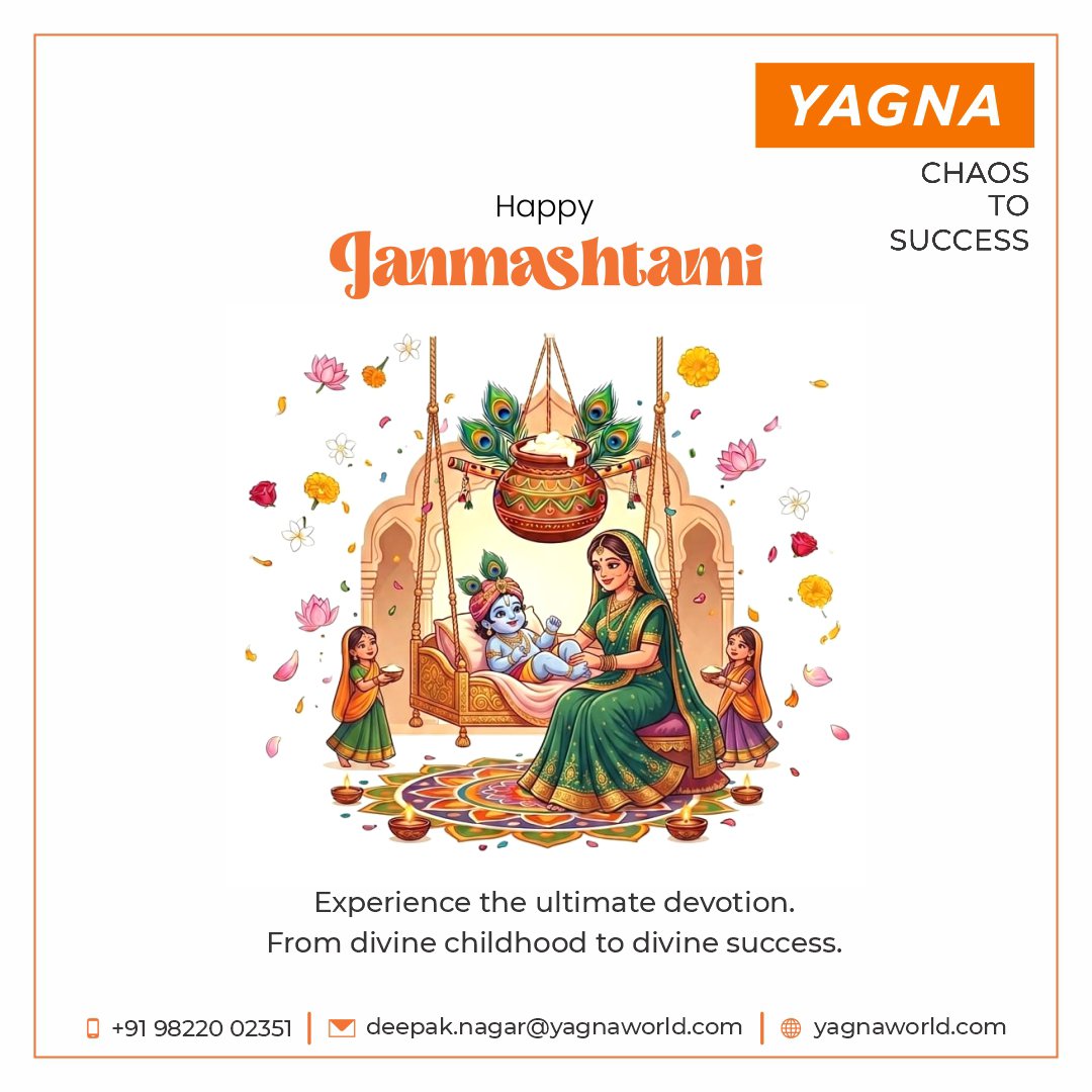 Yagna_Sucess's tweet photo. At YAGNA World, we celebrate the timeless values of devotion, positivity, and togetherness. 

🌸 Wishing you a joyful and blessed Janmashtami! 🌸

#Janmashtami #BusinessGrowth #OrganizationalGrowth #BusinessTransformation #StrategicLeadership #Innovation #SustainableGrowth https://t.co/BnWXUHCi1m