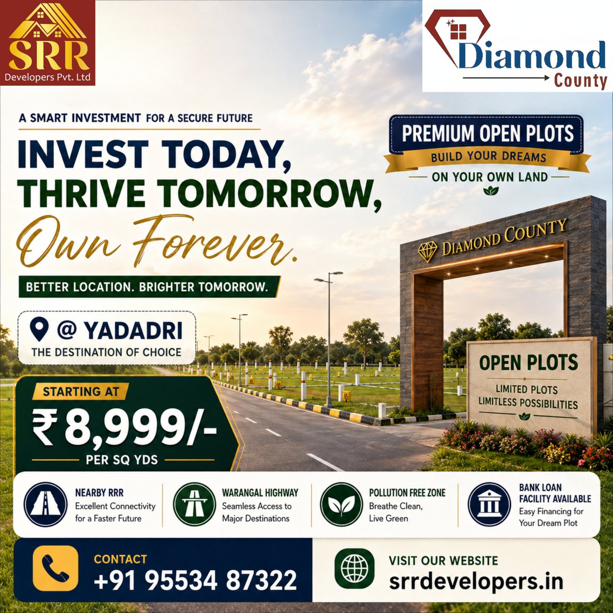 ChaithuSrr's tweet photo. π‘ Invest Today. Thrive Tomorrow. Own Forever. β¨
Discover Premium Open Plots @ Yadadri a smarter step toward your future! πΏ
Yadadri Open Plots | Real Estate Investment | Premium Plots | SRR Developers
#Yadadri #OpenPlots #RealEstateInvestment #TelanganaRealEstate #SRRDevelopers https://t.co/FPNV0T1fR5