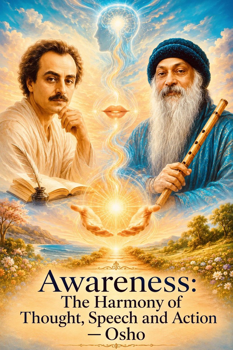 KrisBhattarai's tweet photo. Awareness: The Harmony of Thought, Speech and Action — #Osho

Kahlil Gibran says:

“You are good when you are fully awake in your speech.”

Something about speech has to be understood. There is a certain harmony between your thought, between your speech and between your action. Speech is just in the middle. Before speech is thought – thought is words unspoken, still in the womb.

When thoughts are born into the world they become speech, and if your thought and speech are harmonious they will still go one step more, and that will be action. And when all these three are together, not against each other – only in your awareness is it possible that whatever you think you say, and whatever you say you act. 

Your action is your innermost thought brought into full daylight, before the world. It is exposing your heart.

Speech is the medium between thought and action. That’s why he has chosen speech – that if you are fully awake in your speech you are good – because if you are awake in your speech you will need to be awake in your thought, because thought is potentially speech. It is just on the verge, the word is just on your lips. 

You cannot be aware about your speech if you are not aware of your thoughts. And if you are aware of your speech, you will be aware of your action too.

Action and thought are almost like two wings. Speech is exactly the middle part. And one who is standing in the middle, fully awake, can see on both sides; he can see inside where thought arises and he can see outside where action is born.

“You are good when you are fully awake in your speech”, in your thought, in your action. This is the greatest criterion ever given to man by all the mystics of the world: awareness of all that goes on inside the mind, of all that goes on in your words, and of all that becomes action – it is good. 

Ordinarily people think they have been forced to think that good or bad are qualities of things – that there are good things and there are bad things. That’s not right; good and bad have nothing to do with things.

Awareness is good; absence of awareness is not evil, it is simply not-good. Don’t make them synonymous. “Not-good” is only a negative statement; the moment you say, “Evil, bad,” you are making a positive statement. The same action, with awareness, may be good, and with unawareness may not be good.

Goodness is not a quality of things or actions. It has something to do with your meditation. It has something to do with your awakening, with how alert you are…

Action with awareness is good, but action without awareness is not evil, it is simply not-good. This distinction has to be remembered, because the not-good can be immediately transformed into good: it is only a question of awareness…

Existence cannot speak directly to you, it needs some vehicle, it needs some hollow bamboo to become a flute. Then the lips of existence can create a beautiful song and music. But the “hollow bamboo” means, you are so aware that there is no ego in you. Ego exists only in the dark corners of your being. When awareness is total, ego disappears.

Osho
Reflections on Kahlil Gibran’s The Prophet, Chap #34: Only a Question of Awareness https://t.co/YW98Rqj9uR