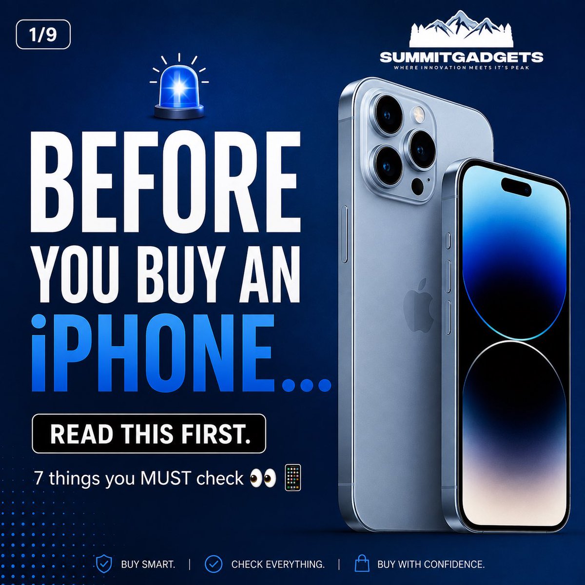 Summitgadgets's tweet photo. TGIF!
Itโs Friday and I know some of us are eager to go change our phones to be able to enjoy the weekend properly!
Just a little help reminder from @Summitgadgets to you!
THINGS TO CHECK BEFORE BUYING THAT IPHONE!
1/2
#ometv #phonestore #phonesinabj https://t.co/F7jOguJ0CC