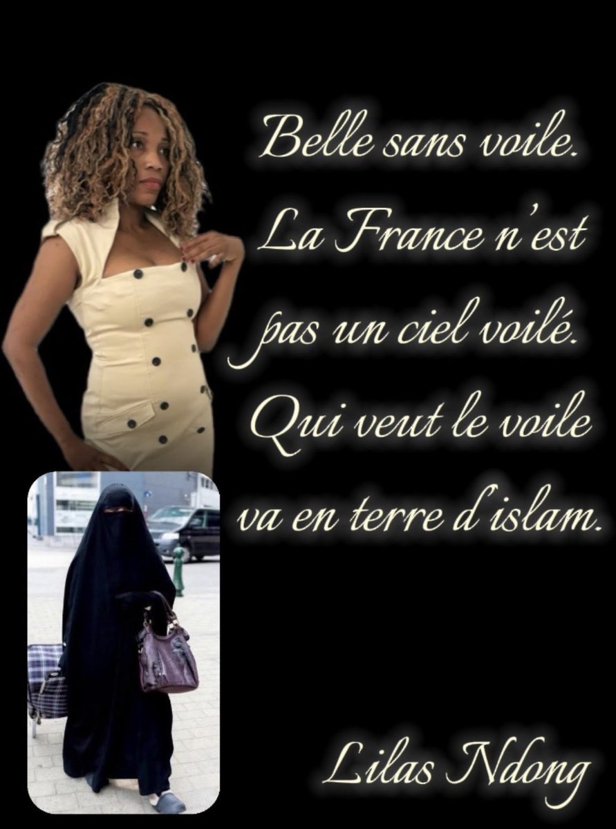 NdongEurydice's tweet photo. À l’heure où certains élus et certaines françaises gauchistes transforment le voile en totem politique, rappelons une chose simple : la France n’a pas vocation à se voiler. Ce n’est pas une terre d’islam.
Les femmes musulmanes font partie de ce pays. Elles ont les mêmes droits que toutes. Elles n’ont pas le droit d’imposer ici une norme qui n’est pas celle de la République.

La laïcité n’est pas une haine des religions. C’est la liberté de croire et le refus de soumettre l’espace public à une revendication religieuse.
Nous ne finirons pas avec des femmes voilées des pieds à la tête, comme l’Angleterre qui a cédé.

Les pays musulmans sont nombreux. Ceux qui veulent y vivre selon leurs règles peuvent le faire. Ici, c’est la France.
Aucune femme ne doit être contrainte de porter un voile. La France doit appartenir à la France éternelle, pas à ceux qui veulent la soumettre.