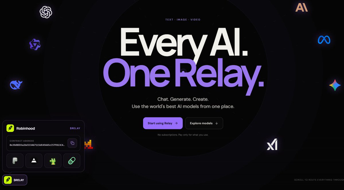 Relay_AI_'s tweet photo. Website has been updated!

Getting Dex ready

CA: 0x709a2460be03fb399b5dd396faedb337c754de09 https://t.co/JkF0rE0sby