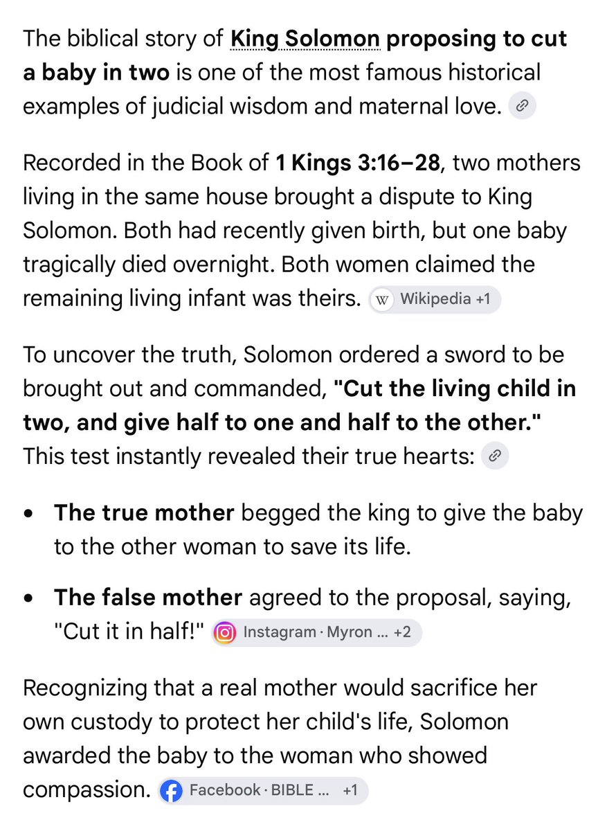 OurFavOnlineDoc's tweet photo. Someone said the woman who agreed that they should slice the baby into two in the biblical story during King Solomon’s era was only a woman suffering with postpartum depression, and that the christian bible just demonised the woman.

These are truly interesting times we live in.