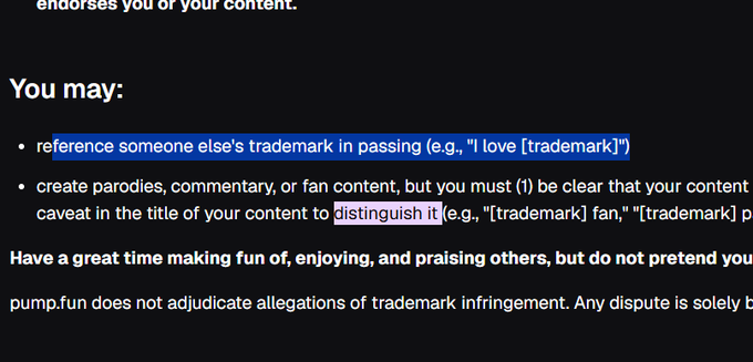 0XENTIAL's tweet photo. Solana is in absolute shambles rn, what happened to the platform I once loved?

A while ago, Pumpfun released a funny statement regarding their copyright laws. A part of it says you're allowed to reference trademarks in passing, and their example was 

"I love [trademark]"

Using their own example let's tokenize "I love Solana" which is lore from their documents

Source - https://t.co/LBRB41xTIB