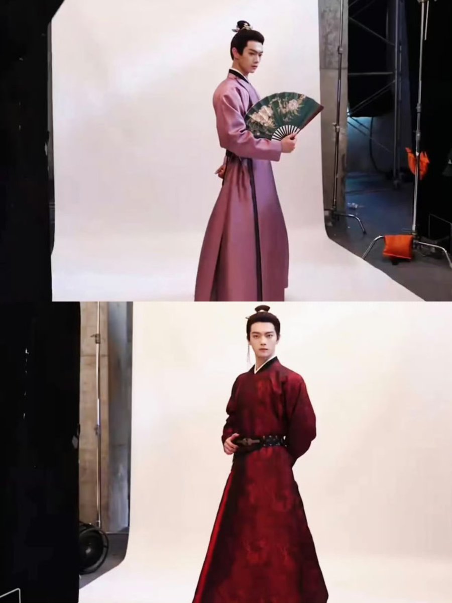 Xkfangirl88's tweet photo. “Shen Run in all those bold red-and-purple colors, paired with the little floral tassels, plus Xu Kai’s physique in this outfit… I’m **so, so, so in love with it!" 😭❤️💜

#XuKai #ShenRun  #APorcelainSpring #Springoftheblade #Yiouchun 
#许凯 #沈润 #一瓯春 https://t.co/iSEXqfmLo9